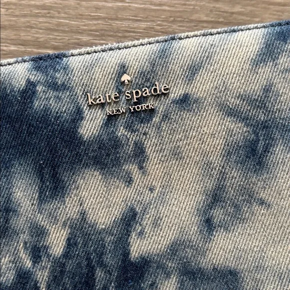 Kate Spade Jackson Tye-Dye Denim Large Zip Pouch - Picture 2 of 5